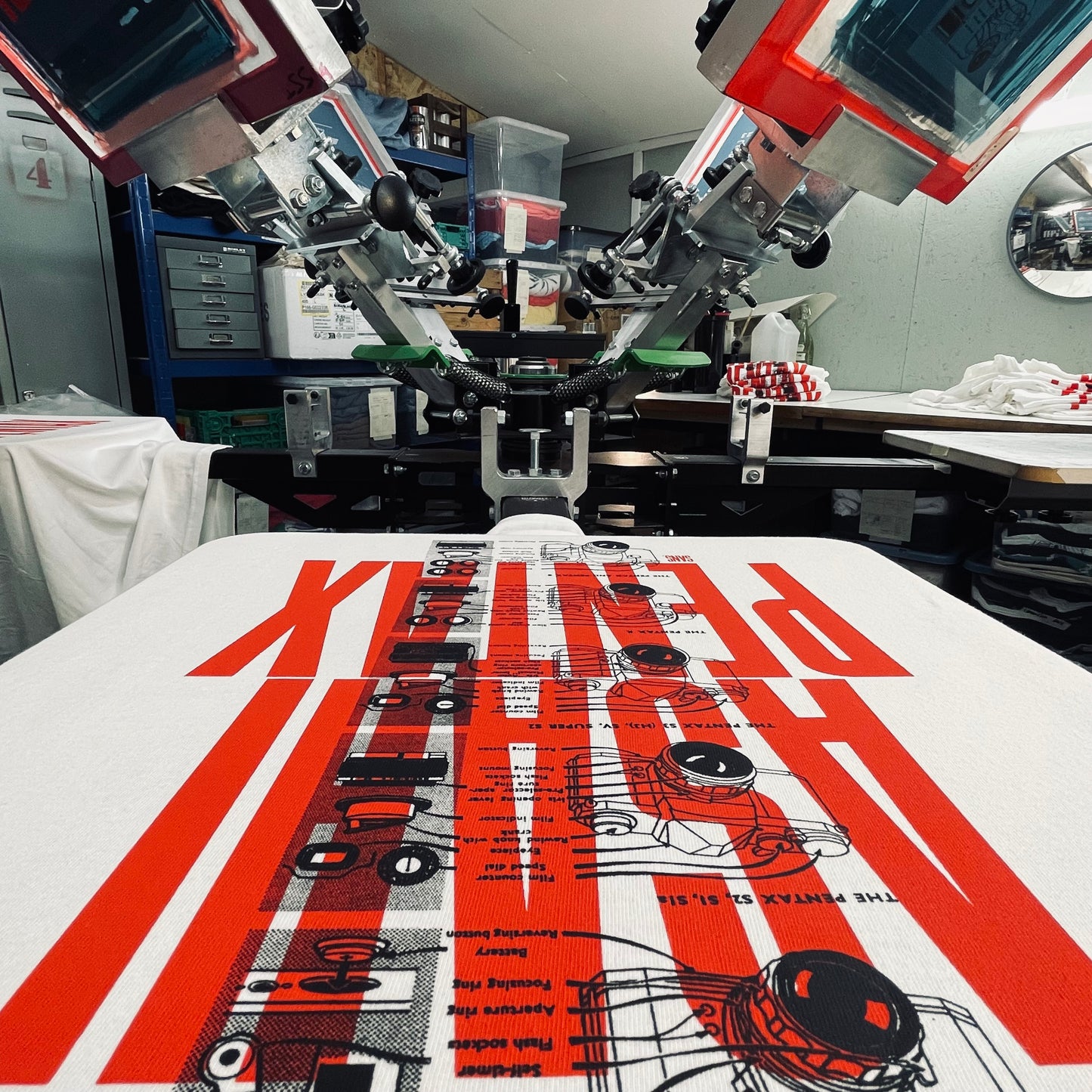 Asahi Pentax Long Sleeve Tshirt White/Red