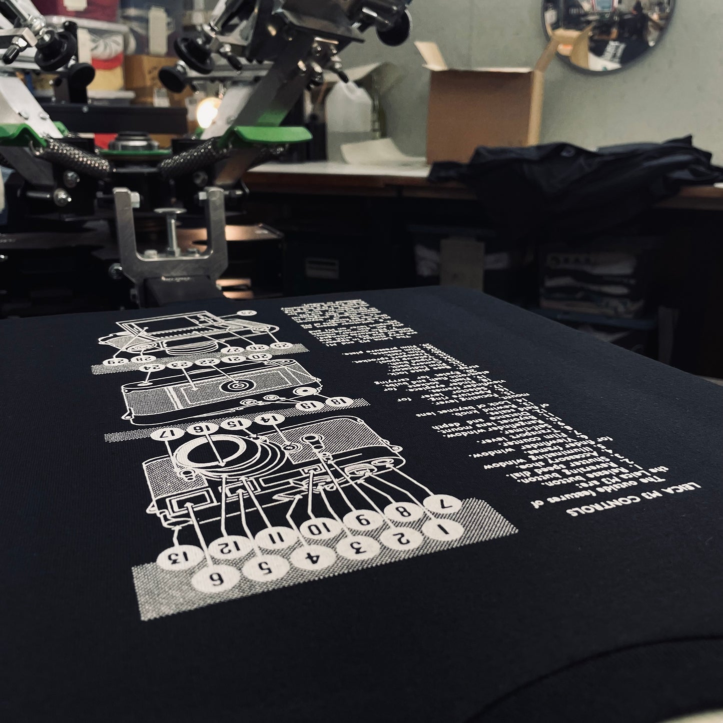 Leica Camera Diagram Long Sleeve Tshirt White & Black