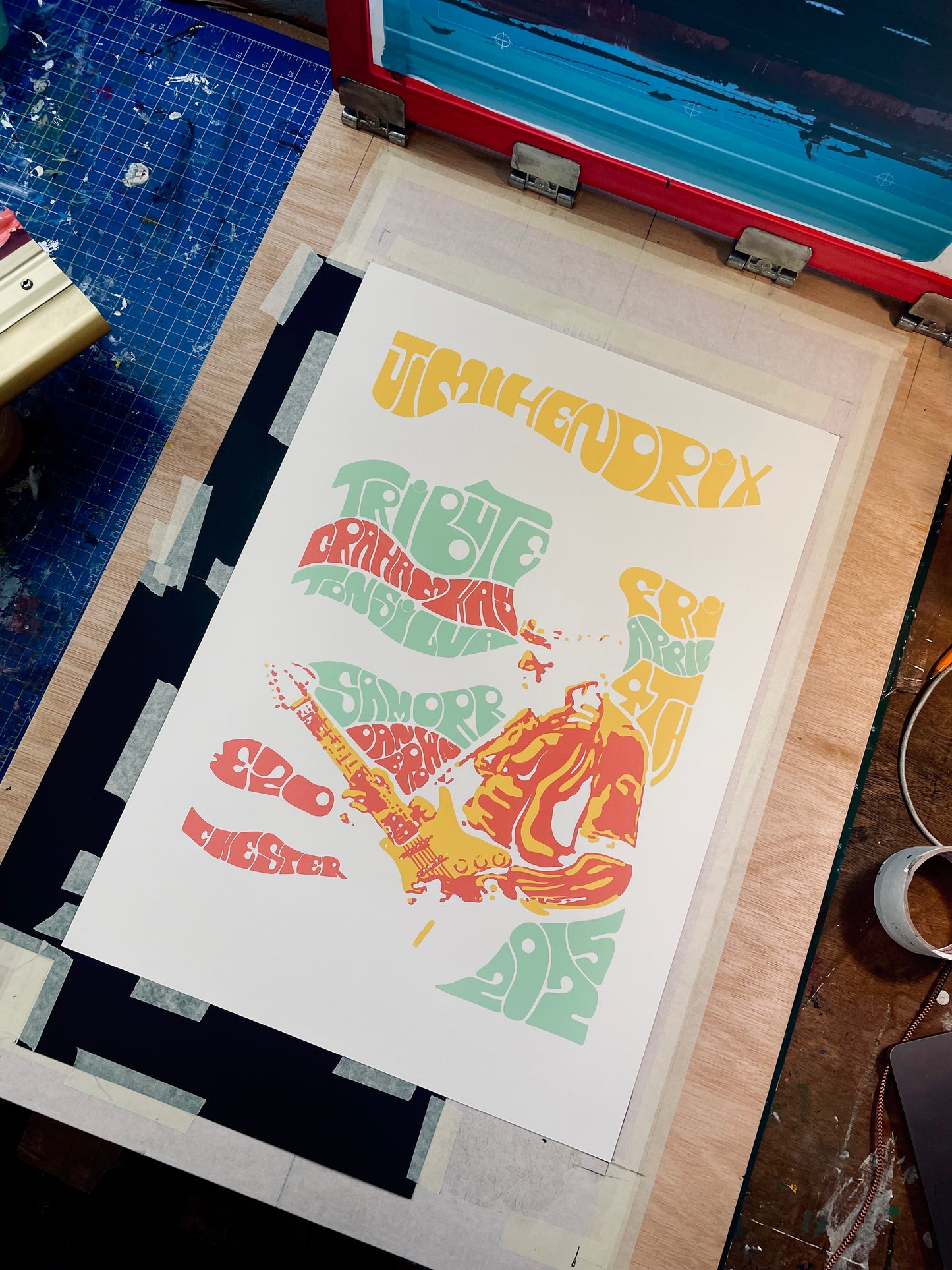 Hendrix Band Of Gypsies 5-Colour Screen Printed Gig Poster