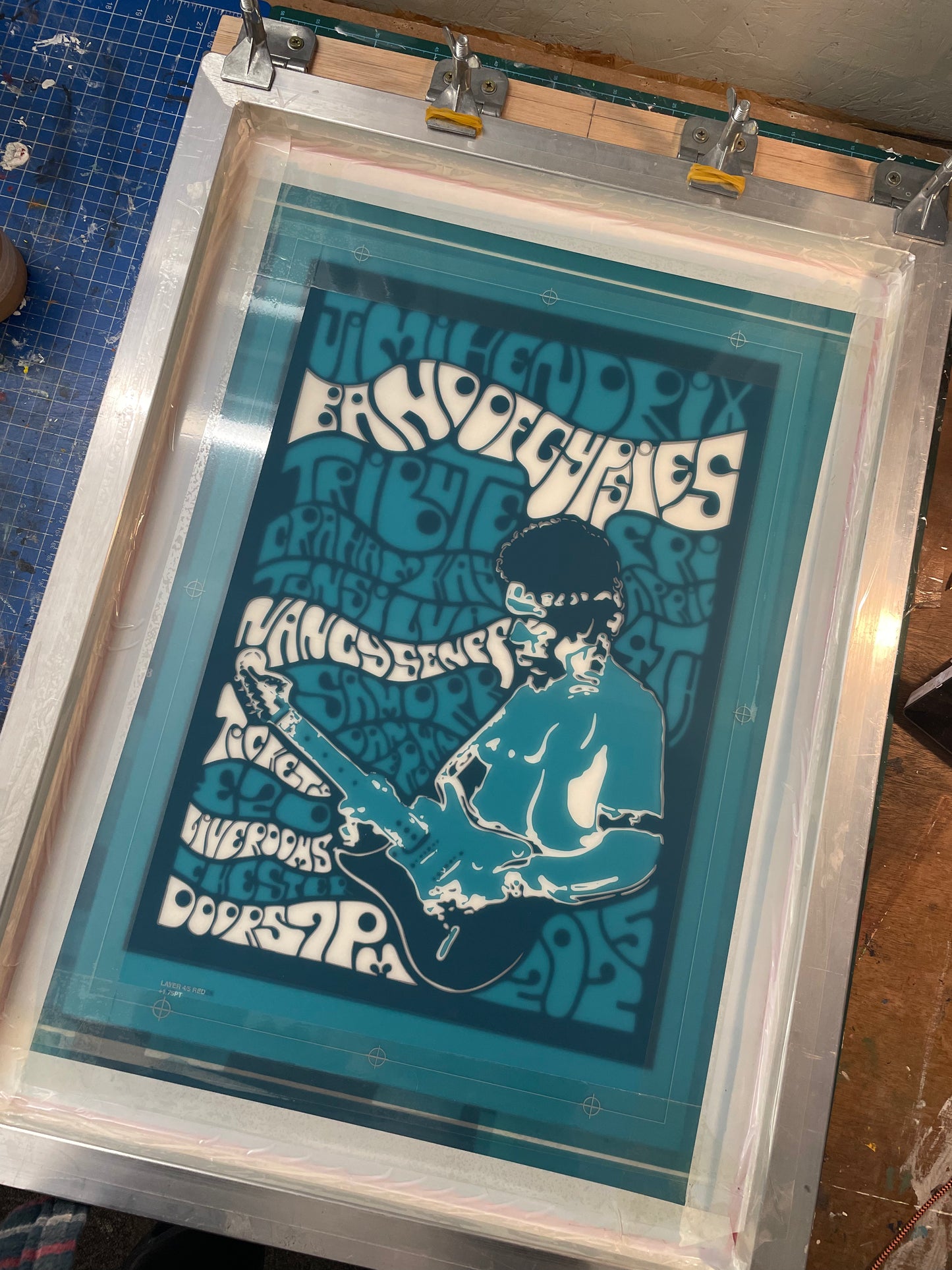 Hendrix Band Of Gypsies 5-Colour Screen Printed Gig Poster