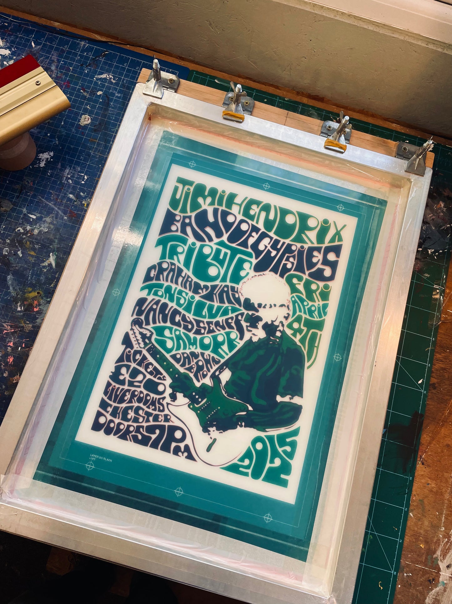 Hendrix Band Of Gypsies 5-Colour Screen Printed Gig Poster