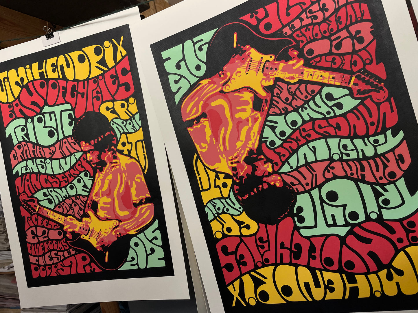 Hendrix Band Of Gypsies 5-Colour Screen Printed Gig Poster