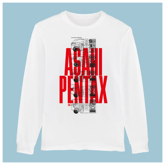 Asahi Pentax Long Sleeve T-shirt White/Red