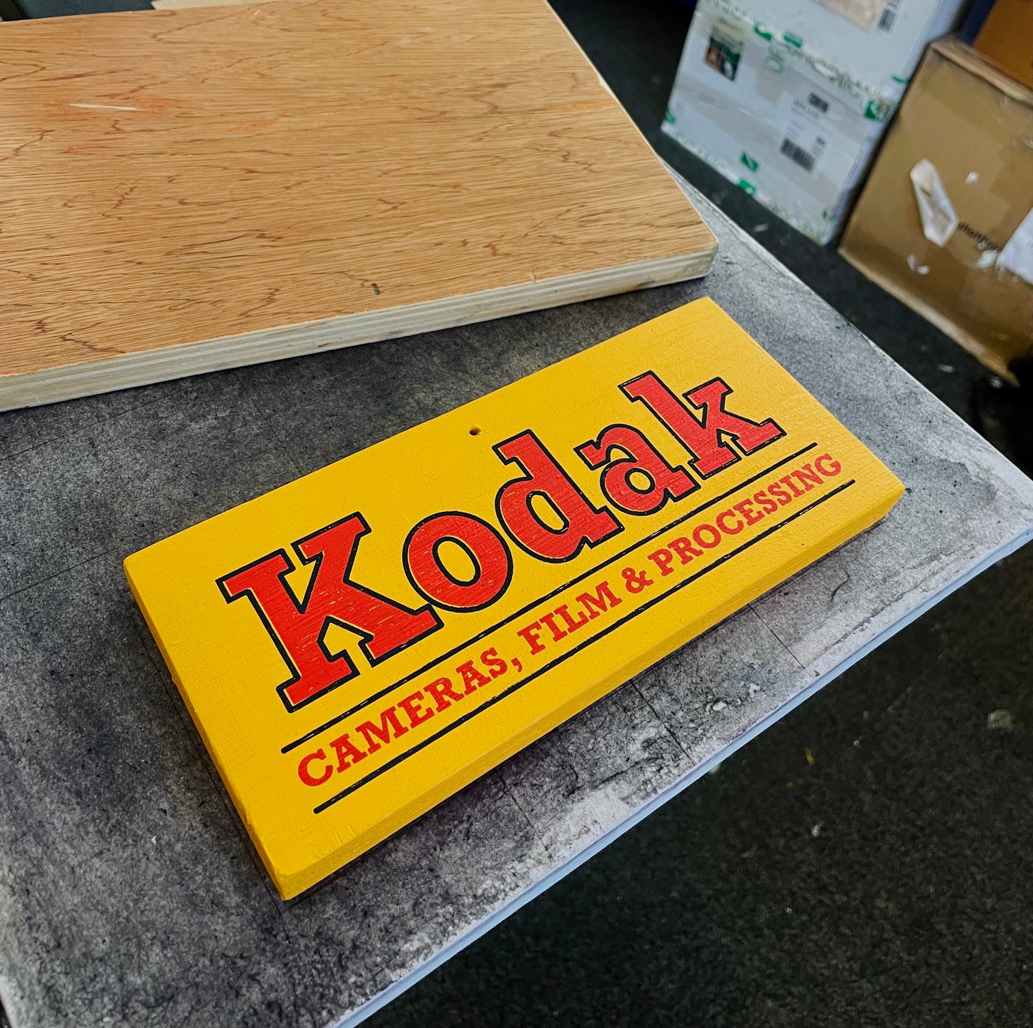 KODAK Wooden Advertising Sign - Original Screen Printed